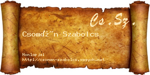 Csomán Szabolcs névjegykártya